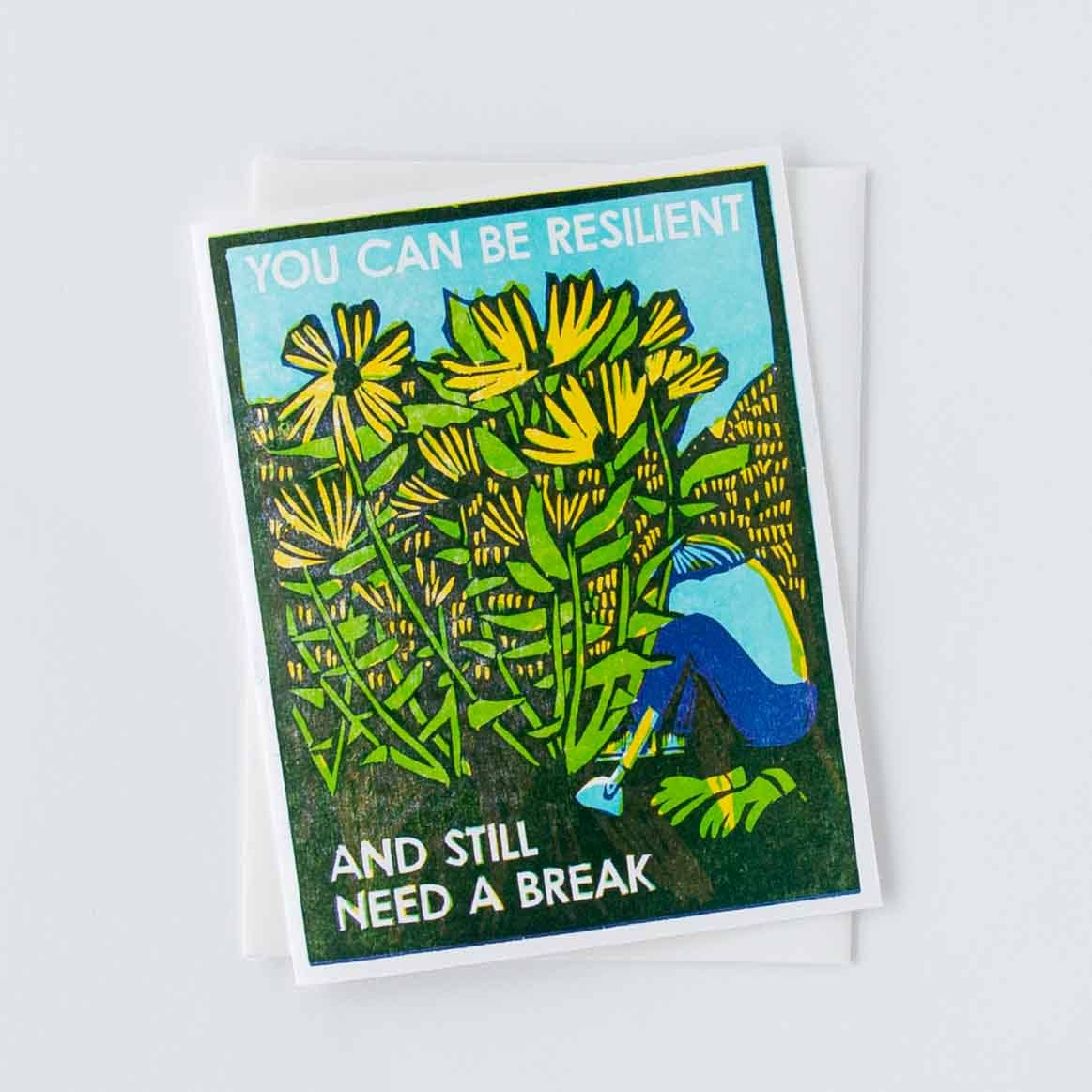Resilient and Resting Letterpress Encouragement Card - Image 2