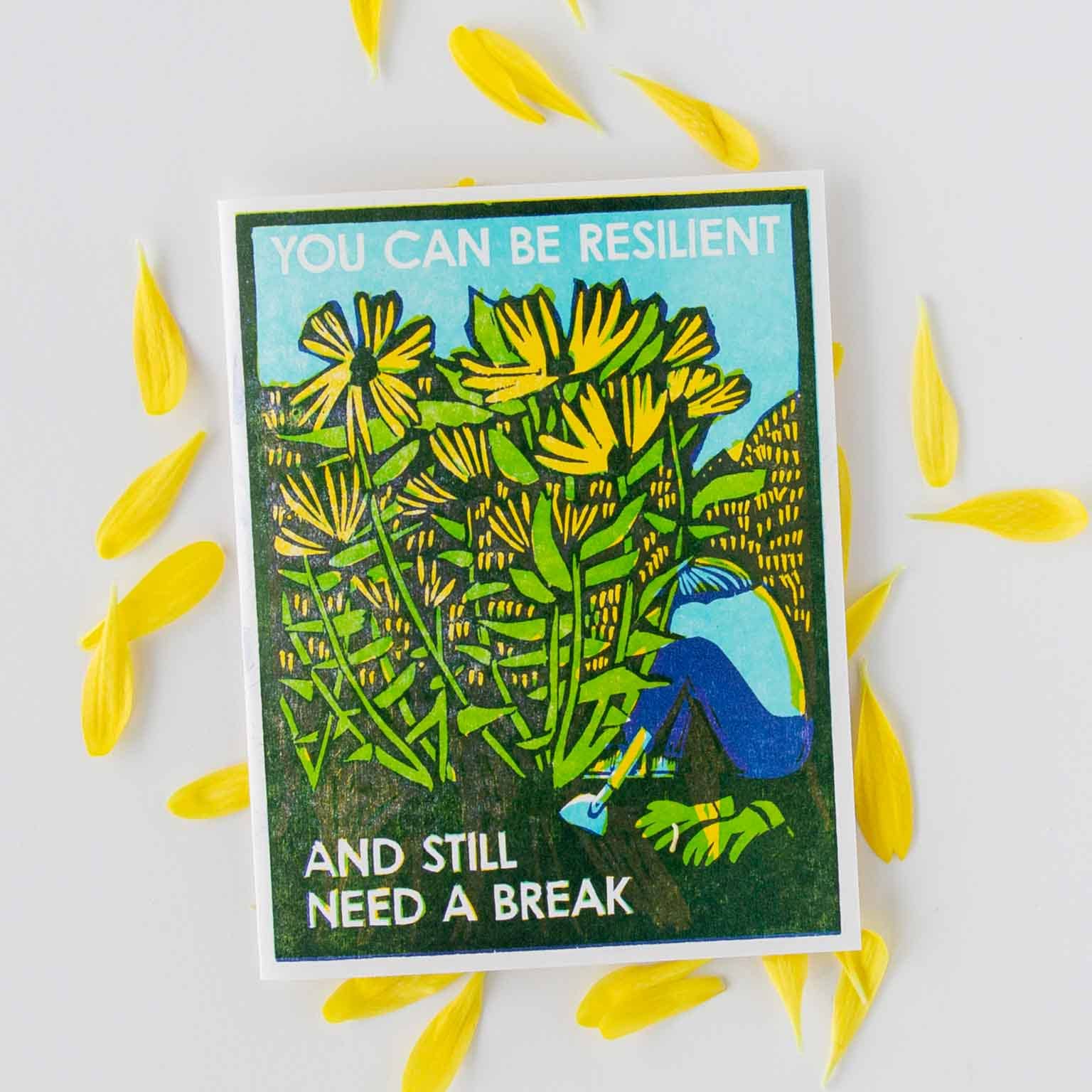 Resilient and Resting Letterpress Encouragement Card - Image 3