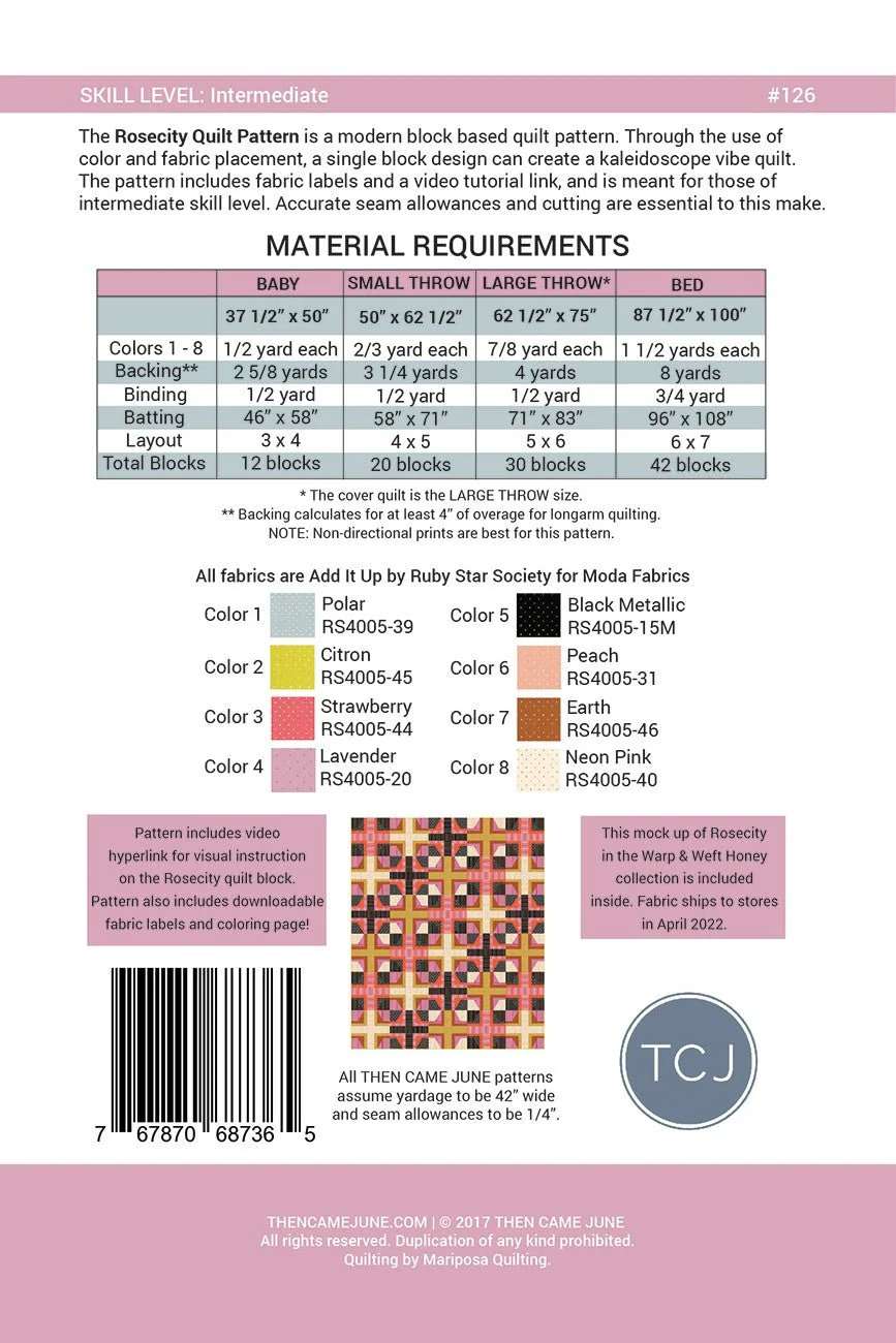Then Came June / Rosecity Quilt Pattern - Image 2