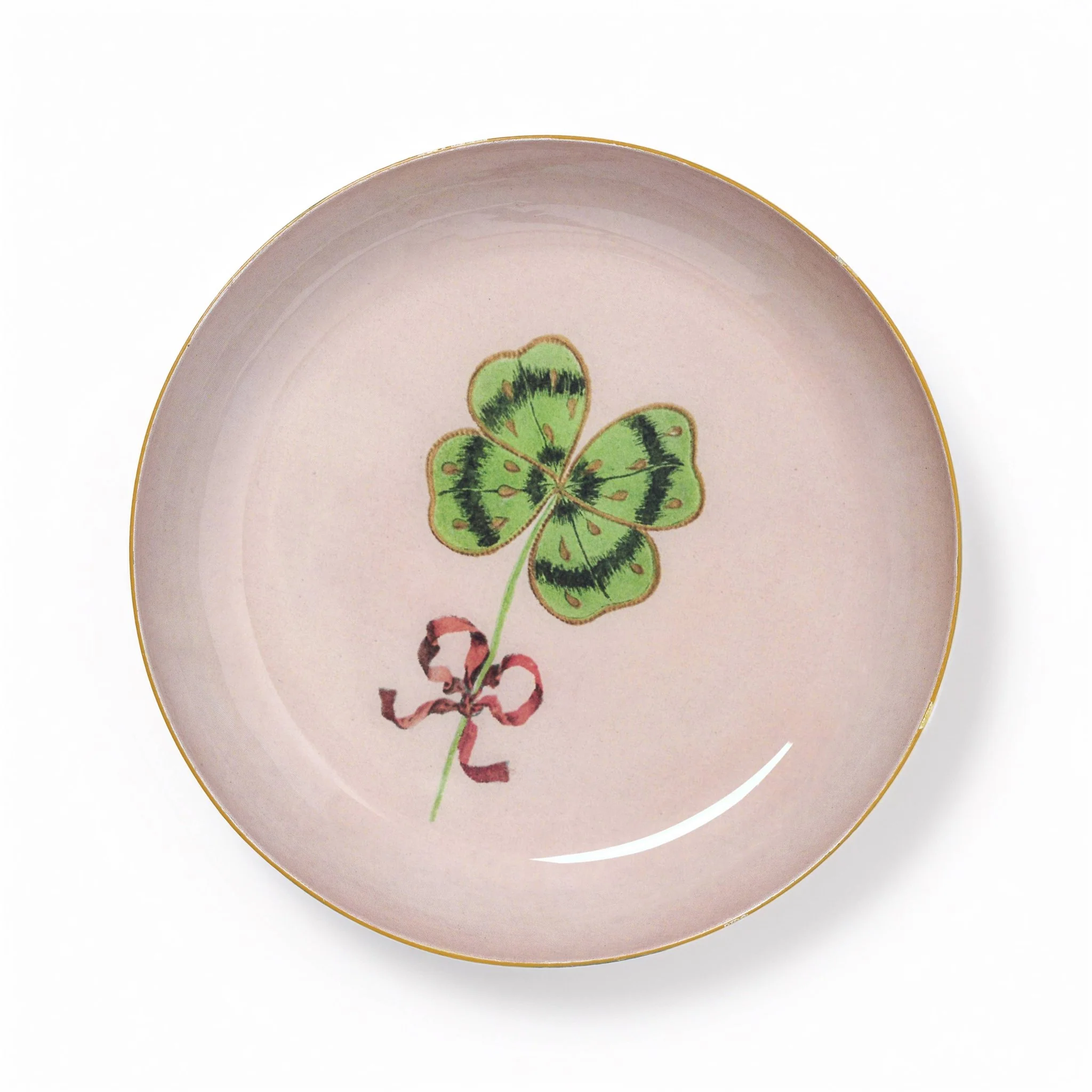 Round Enamel Tray - Clover