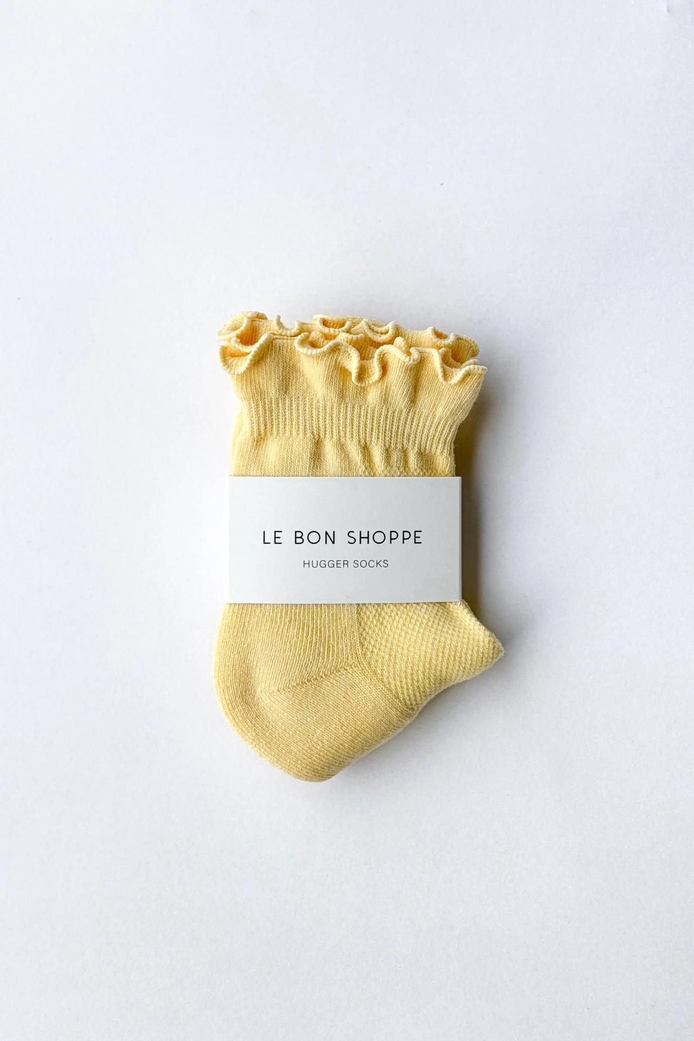 Ruffled Hugger Crew Socks  / Banana Cream - Image 3