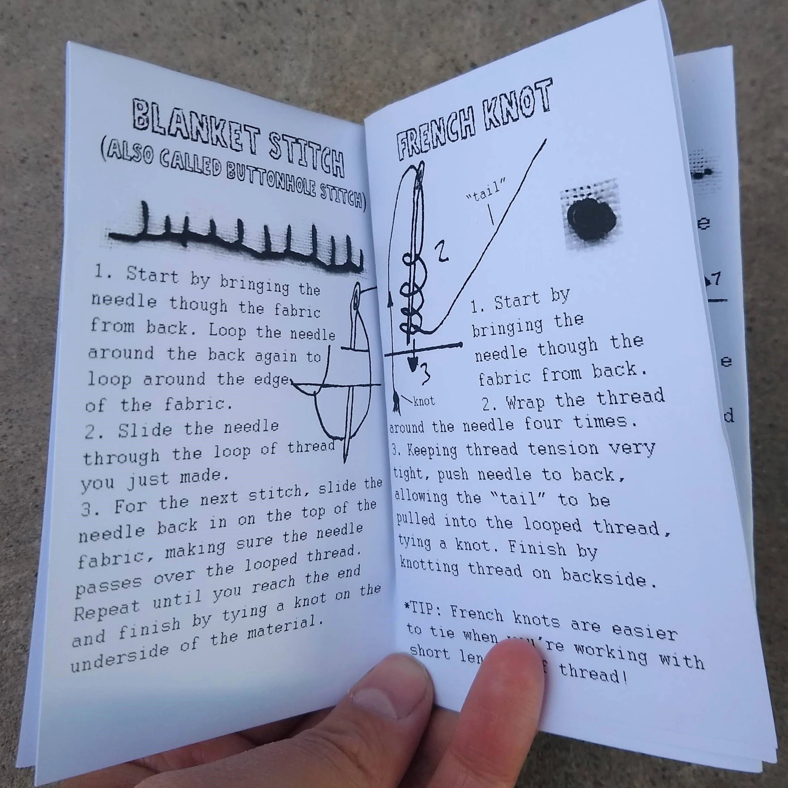Seven Basic Embroidery Stitches Mini Zine - Image 2