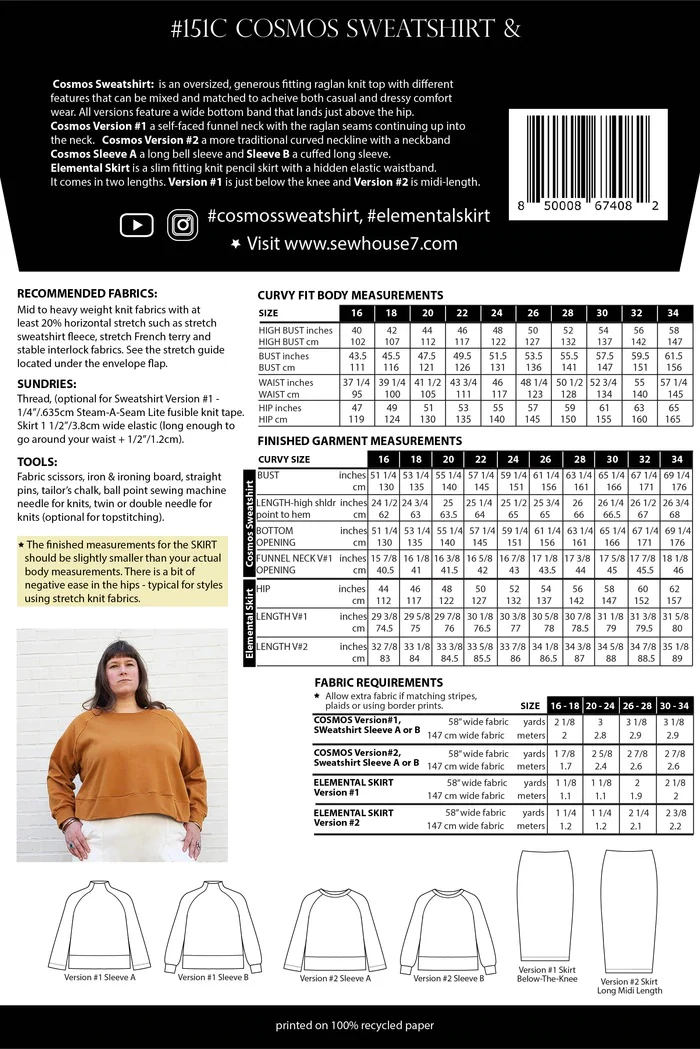 Sew House 7 / Cosmos Sweatshirt & Elemental Pencil Skirt / Curvy - Image 2