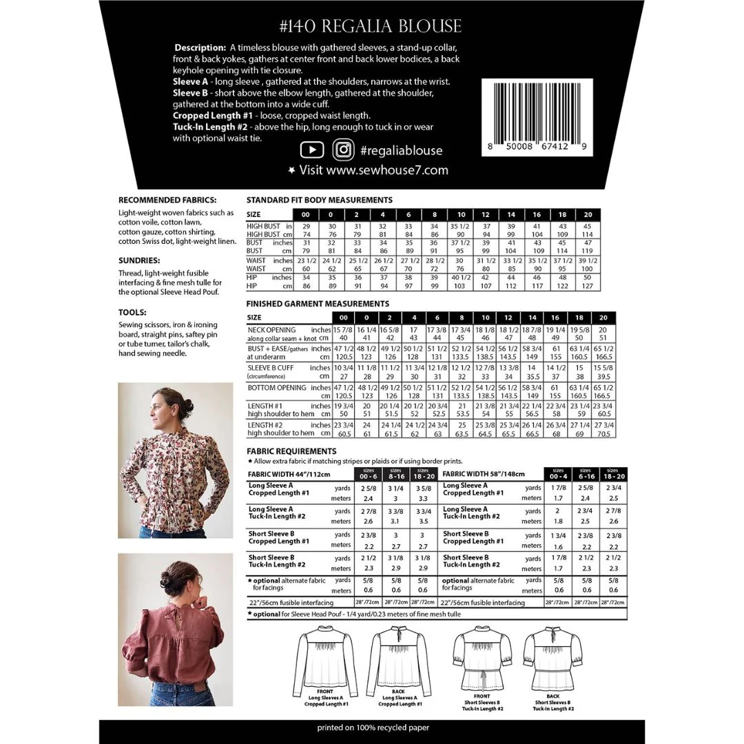 Sew House 7 / Regalia Blouse / Standard - Image 3