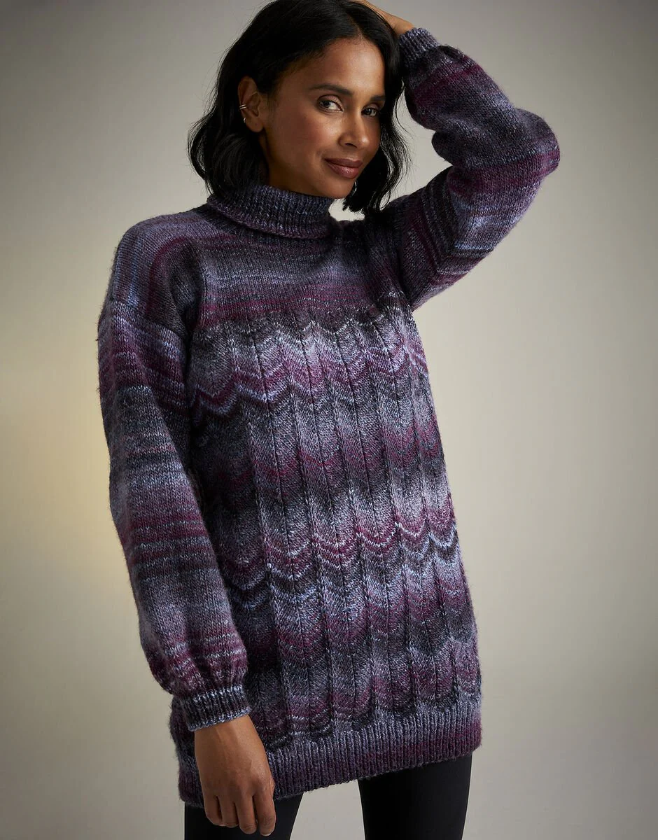 Sirdar Jewelspun Aran Pattern Booklets / 10713 Night Blooming Roll Neck