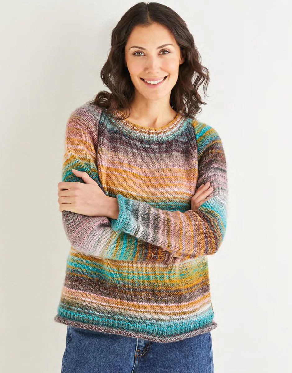 Sirdar Jewelspun Aran Pattern Booklets / 10718 Midnight Garden Sweater