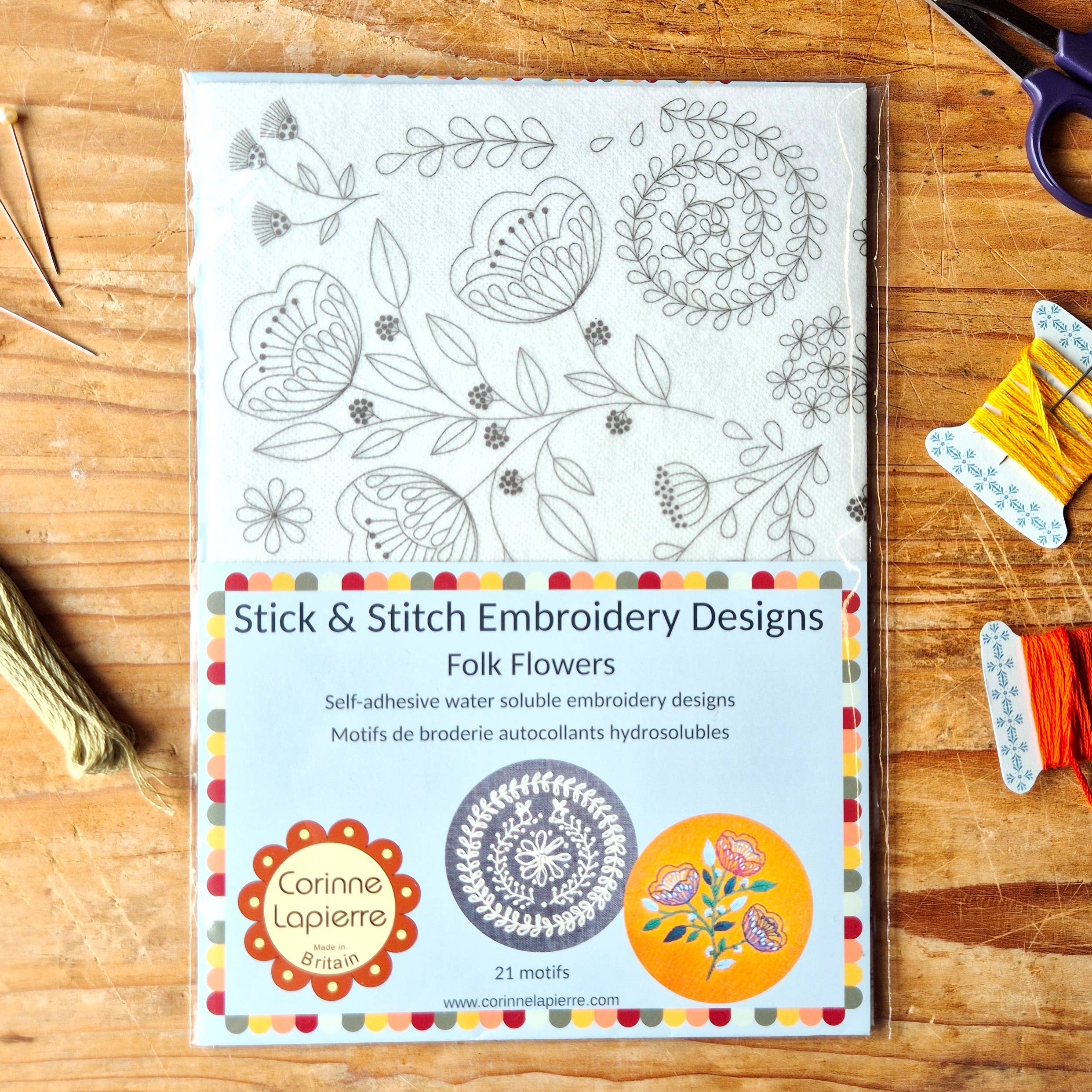Stick and Stitch Embroidery / Folk Flowers