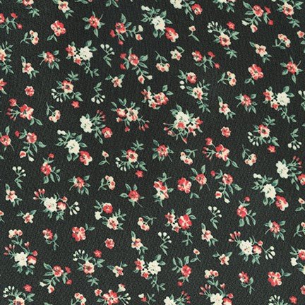 Sunset Studio Poly Chiffon / Black Blooms