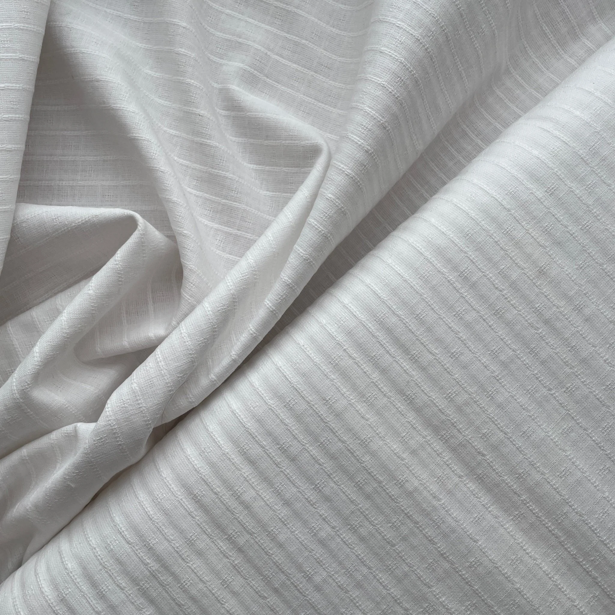 Textured Stripe Woven White