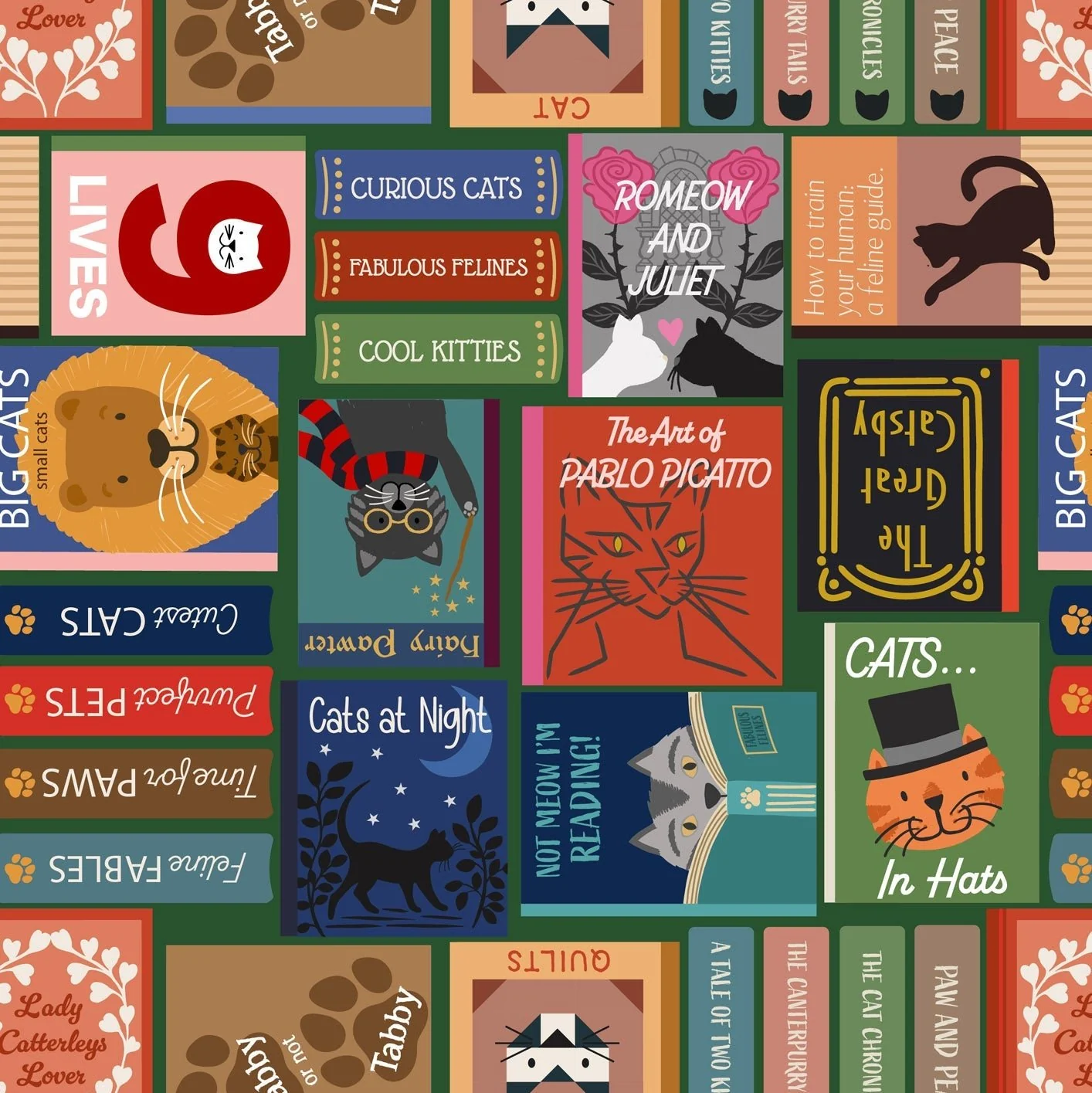 The Purrfect Book Club / Cat Book Covers / Multi