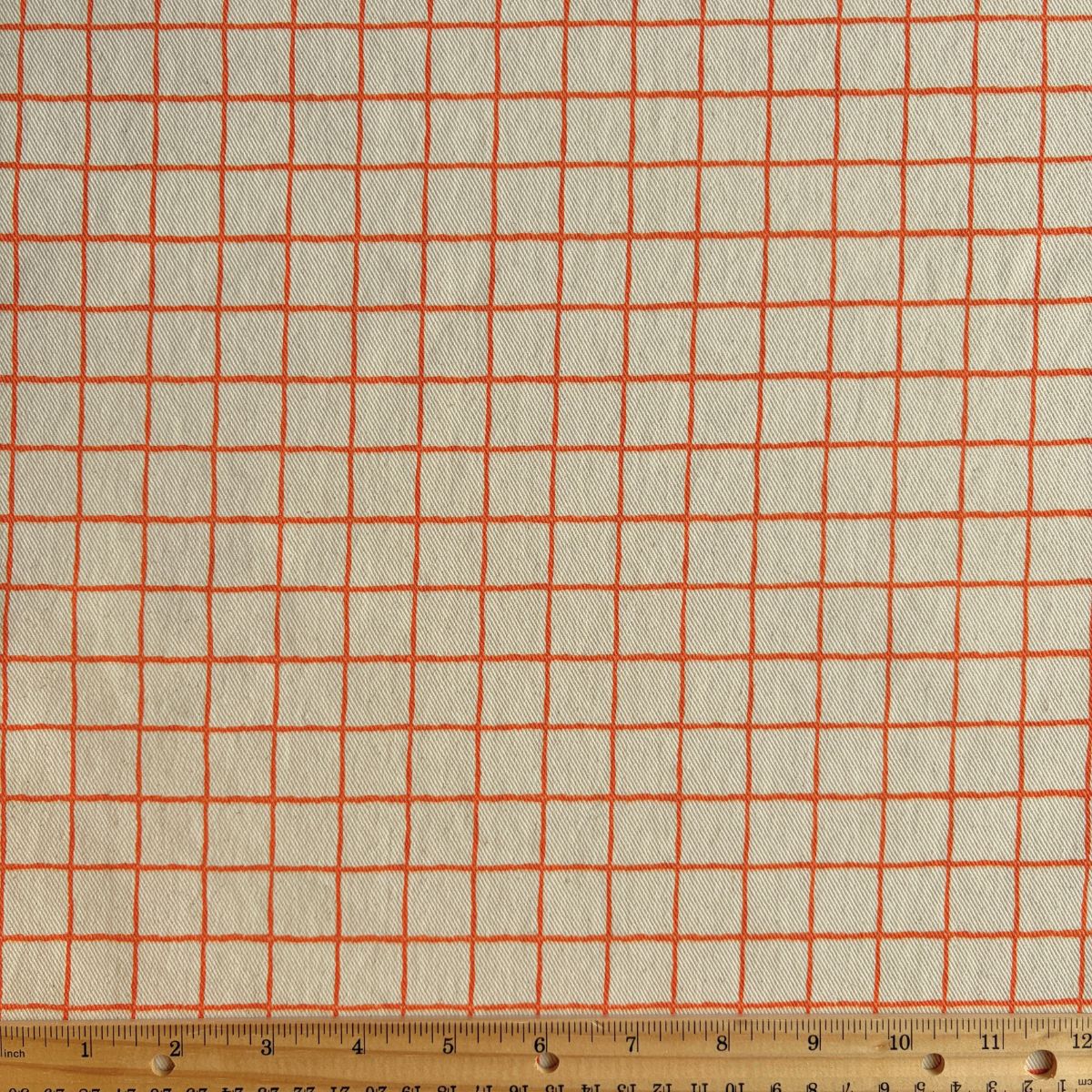 Tic Tac Toe Cotton Twill / Tangerine - Image 4