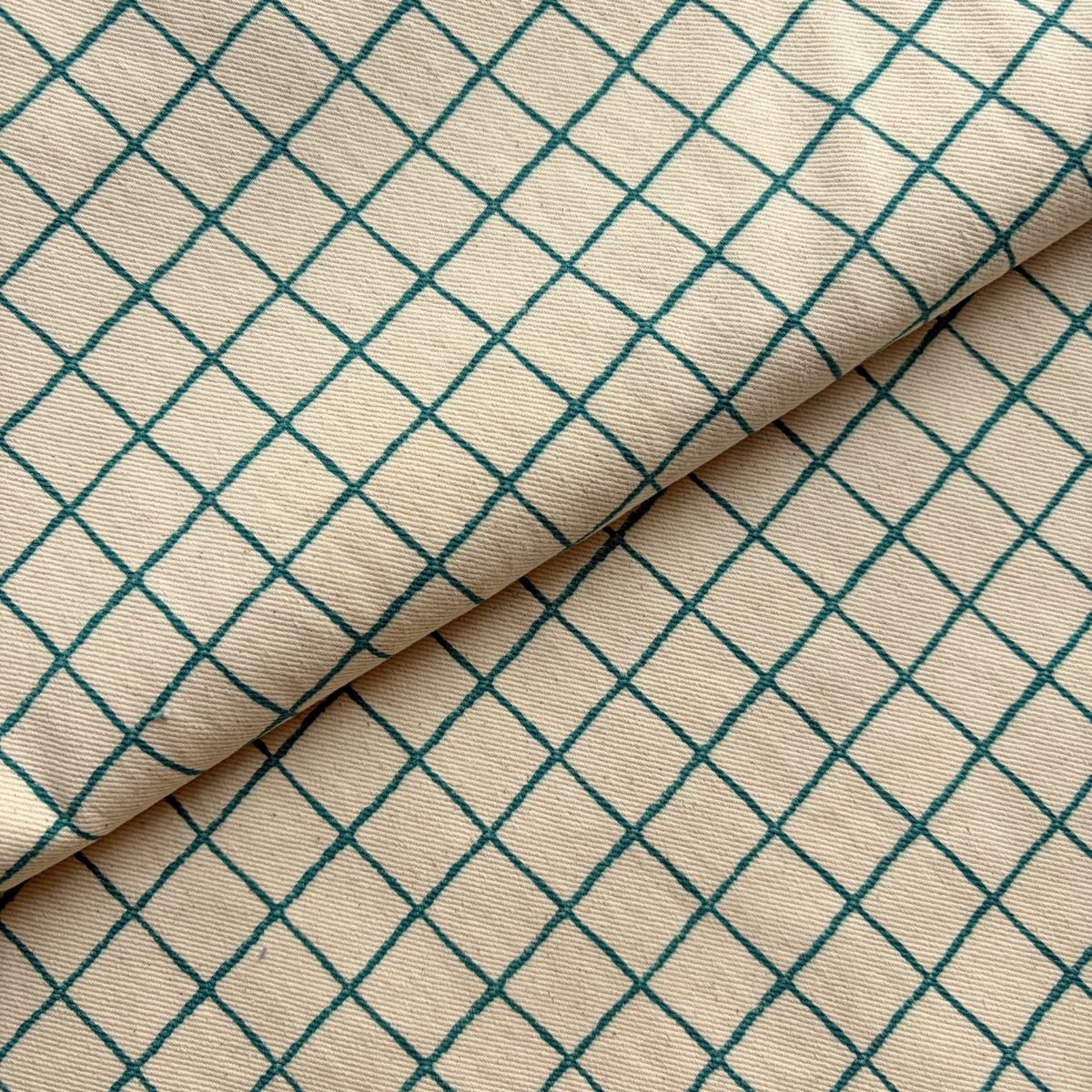 Tic Tac Toe Cotton Twill / Turquoise - Image 2