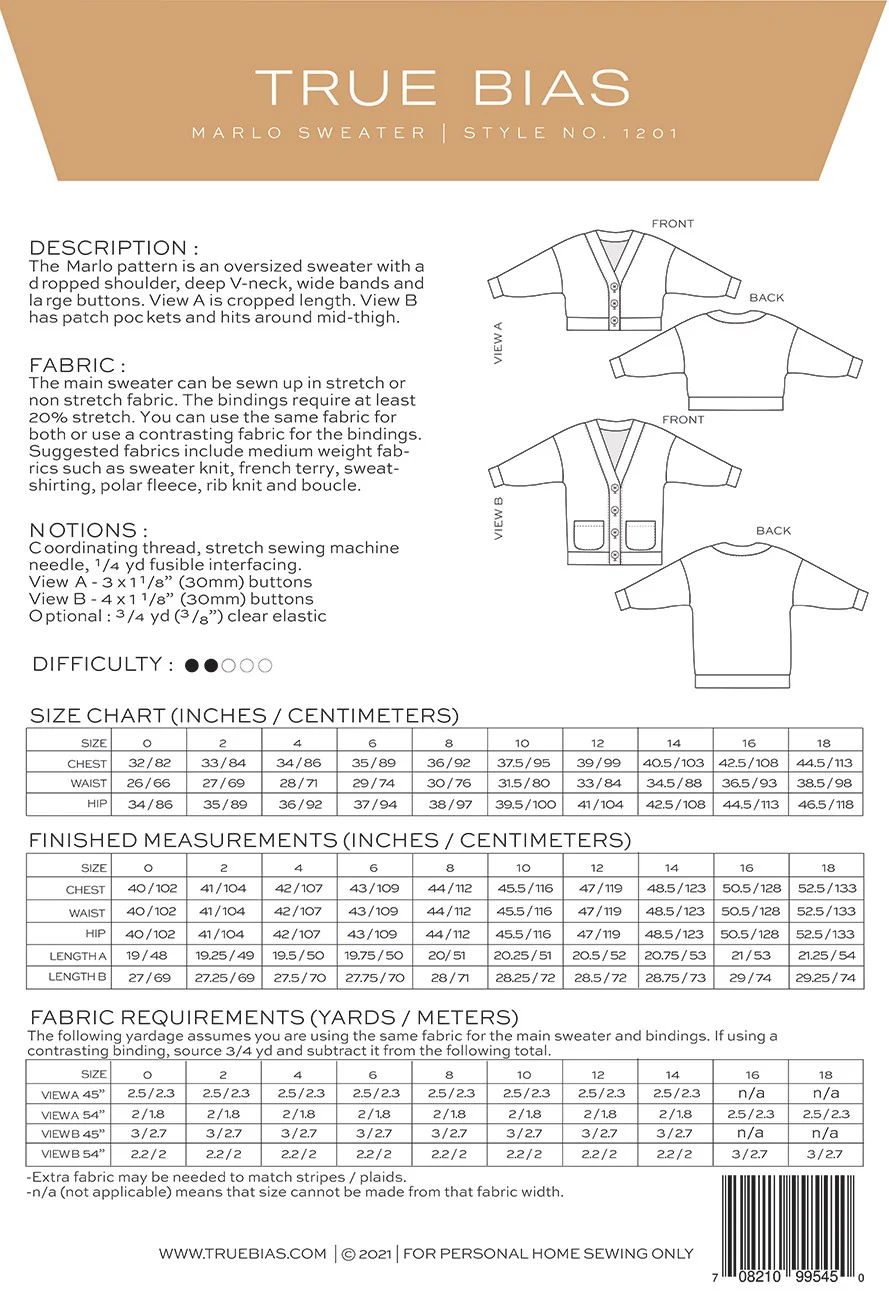 True Bias Patterns / Marlo Sweater / Standard - Image 2