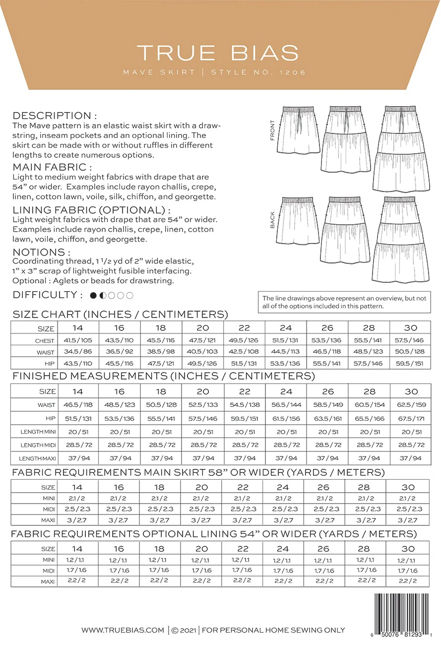 True Bias Patterns / Mave Skirt / Curvy - Image 2