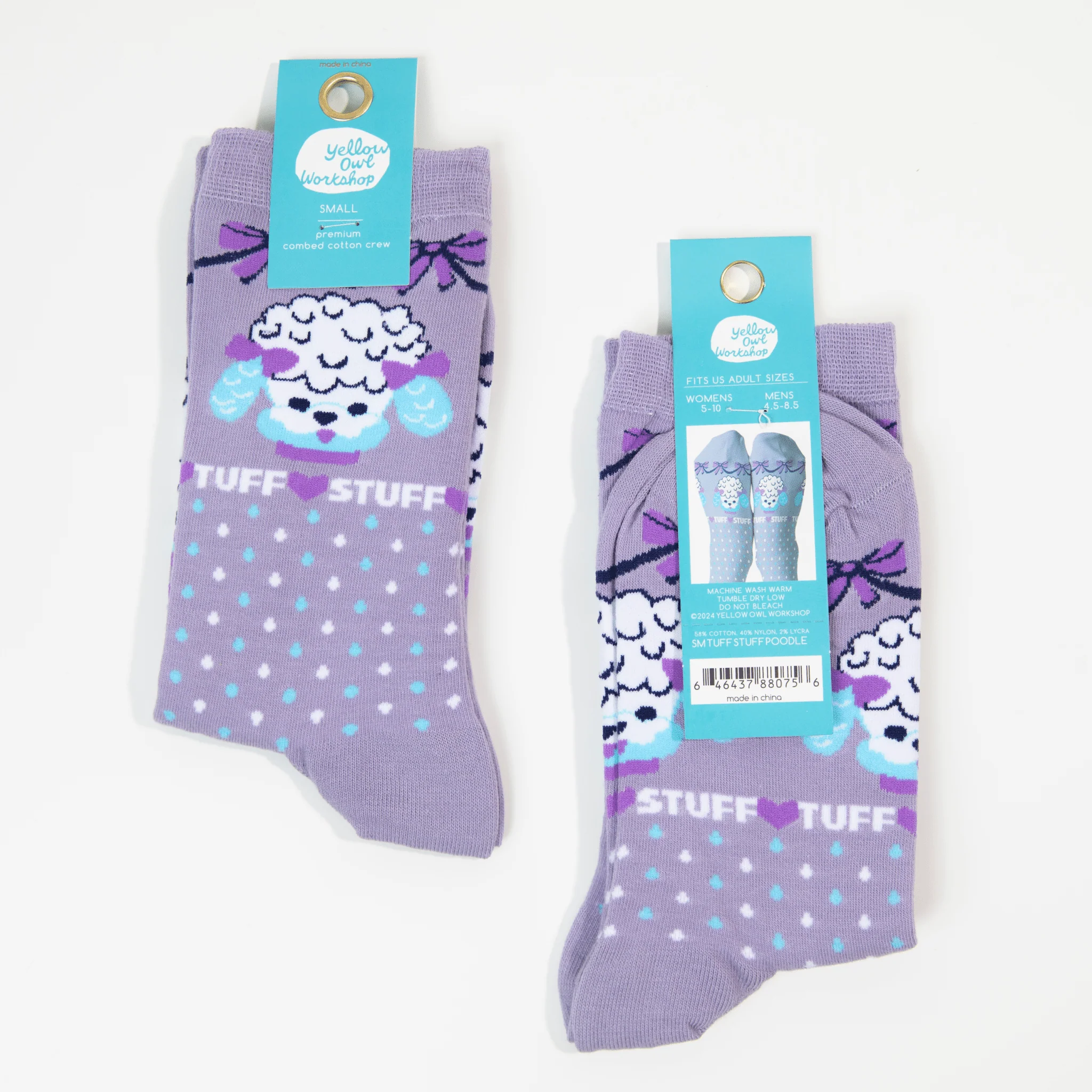 Tuff Stuff Poodle Small Crew Socks - Image 2