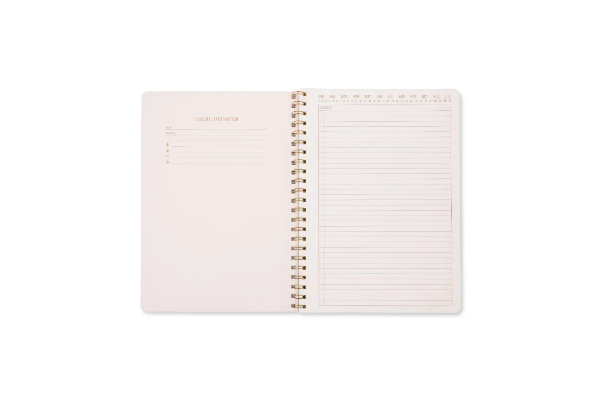 Tulip Twin Wire Notebook - Large Orange Check - Image 2