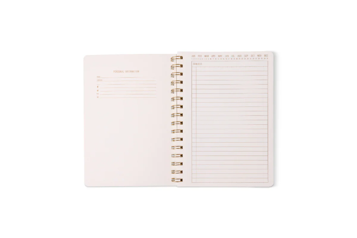 Tulip Twin Wire Notebook - Small Blue Lattice - Image 2