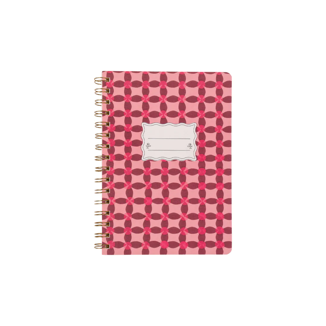 Tulip Twin Wire Notebook - Small Pinwheel Pink