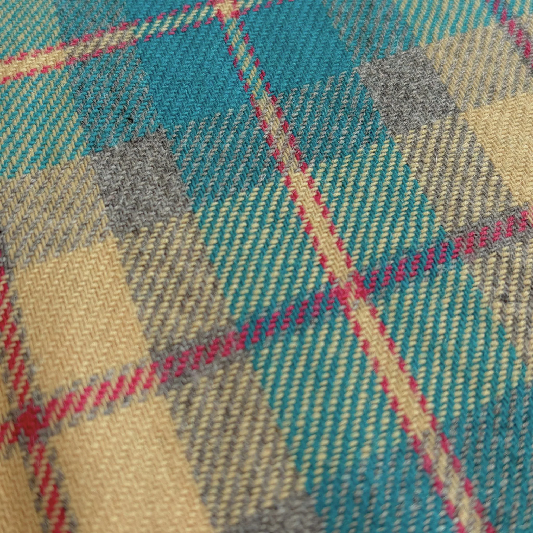 Turquoise Lodge Plaid Wool Blend - Image 2