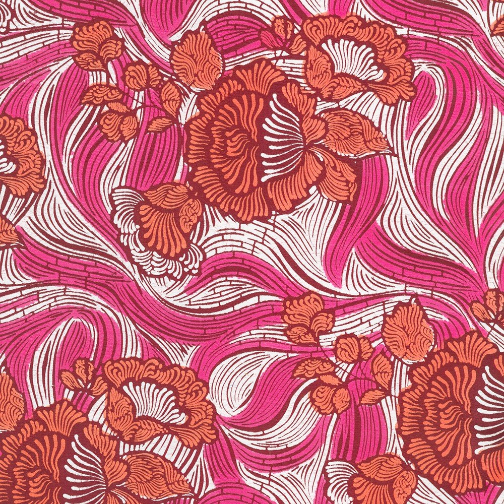 Uniwax Prints From The Ivory Coast / Wax Block / Hot Pink
