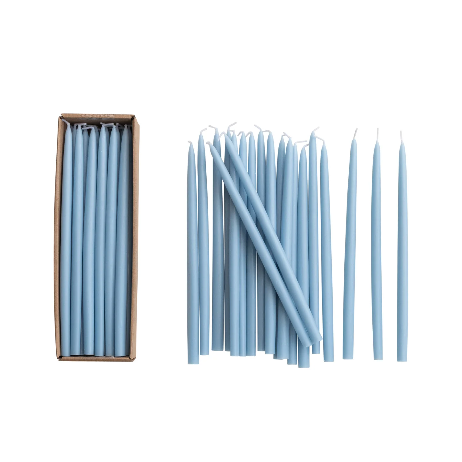 Unscented Thin Taper Candles / Light Blue
