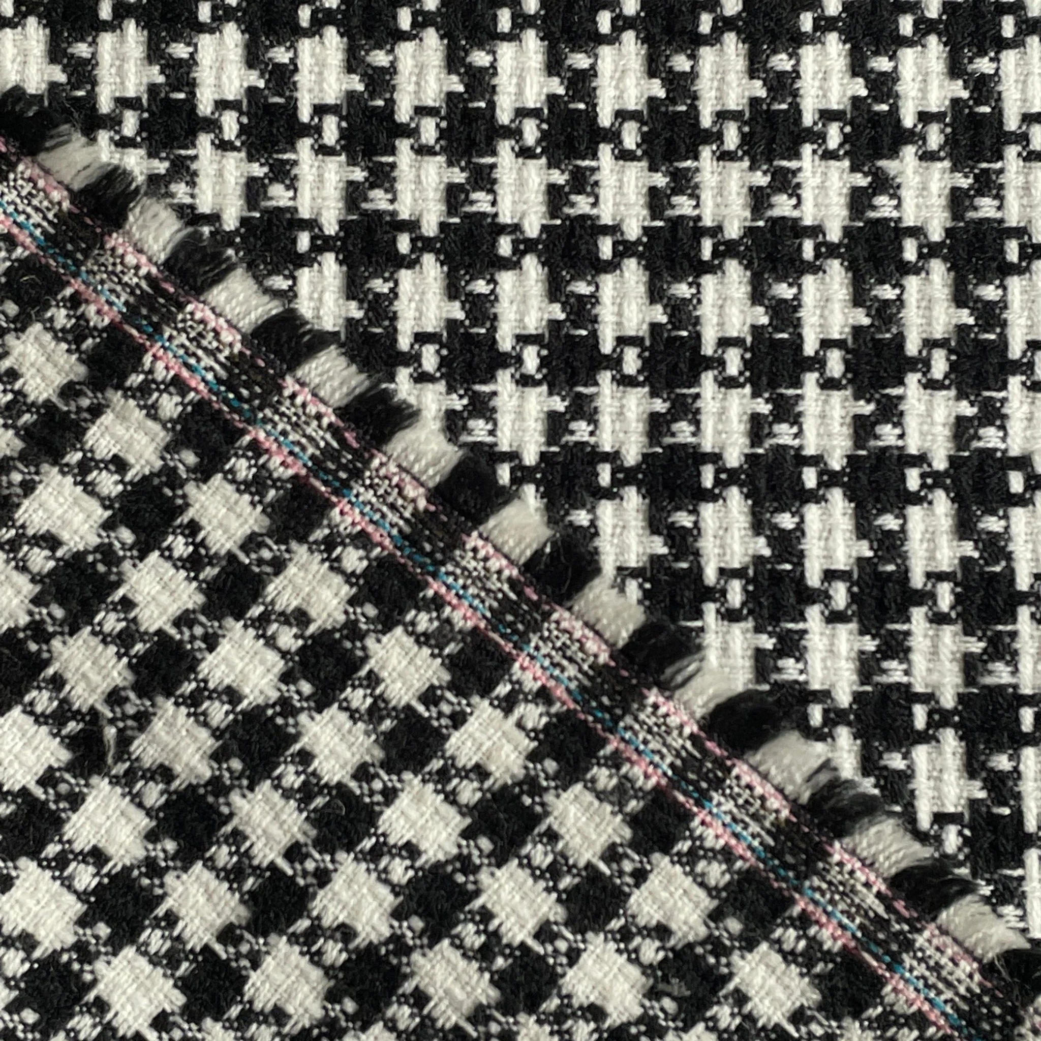 Black & White Houndstooth Wool/Silk Blend - Image 3