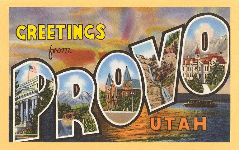 Utah Postcard / Greetings from Provo, Utah