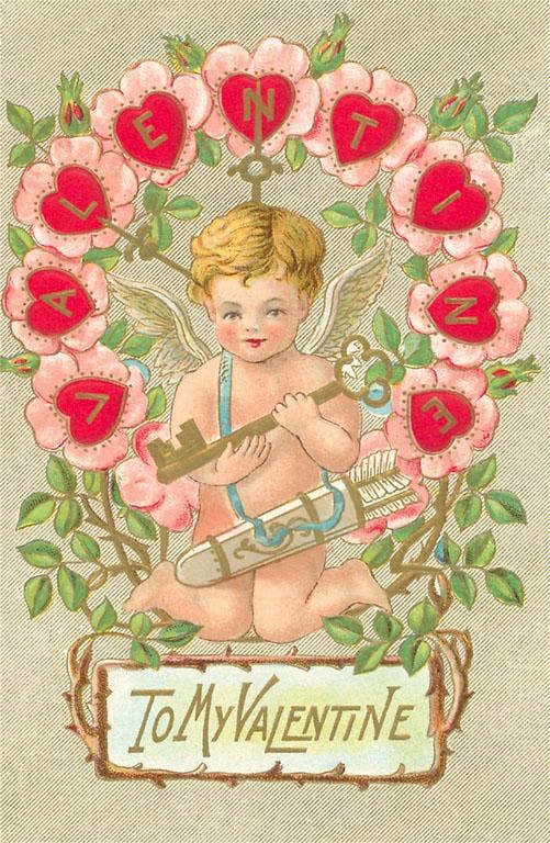 Valentine's Postcards / Cupid with Key