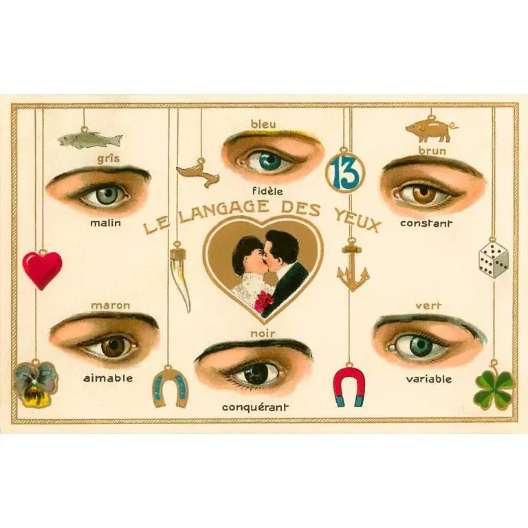 Vintage Postcard / Language of The Eyes