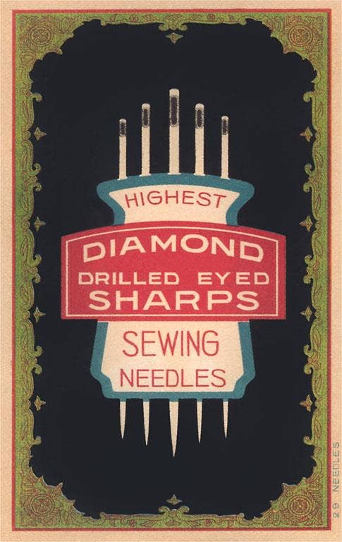 Vintage Postcard / Sewing Needle Packet