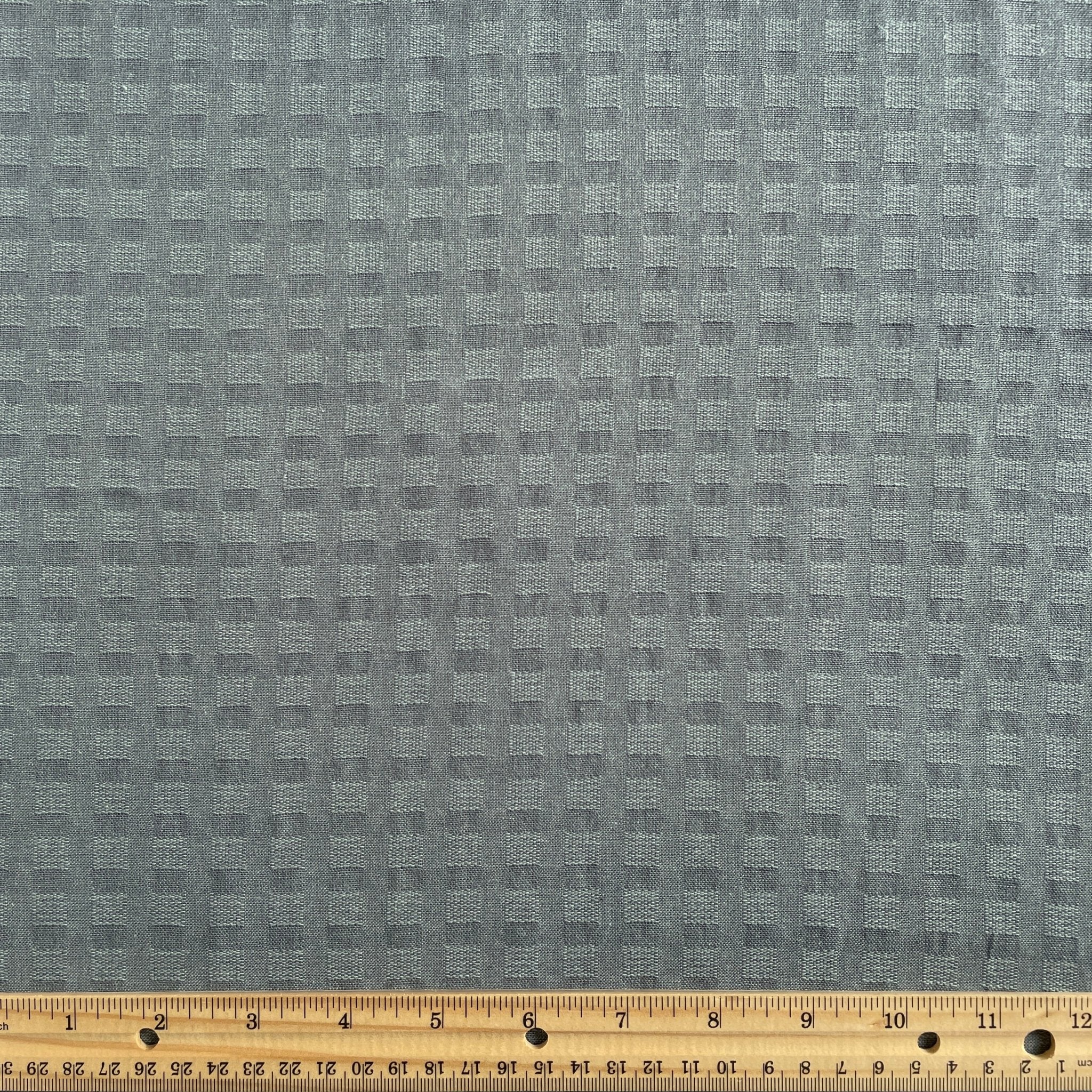 Waffle Woven Slate Blue - Image 3