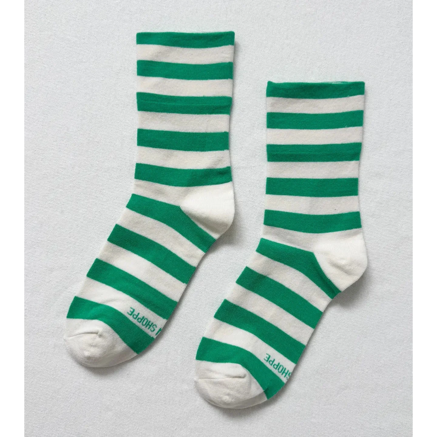 Wally Socks / Wide / Green Stripe