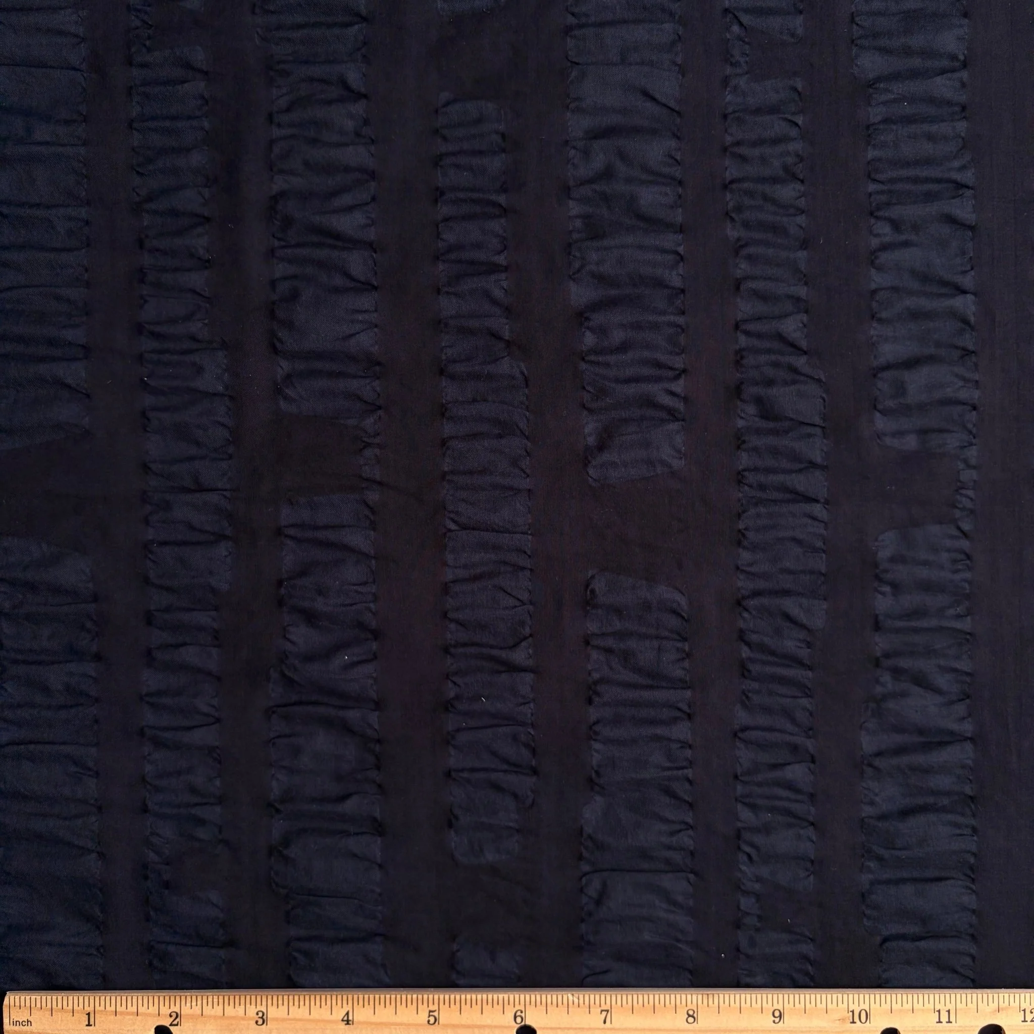 Wide Stripe Ripple Cotton Lawn / Dark Navy - Image 2