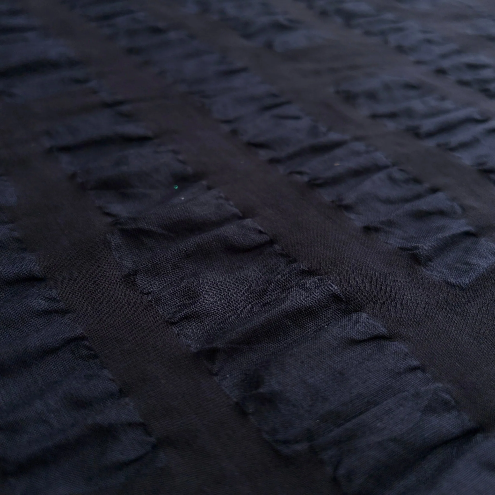 Wide Stripe Ripple Cotton Lawn / Dark Navy - Image 3