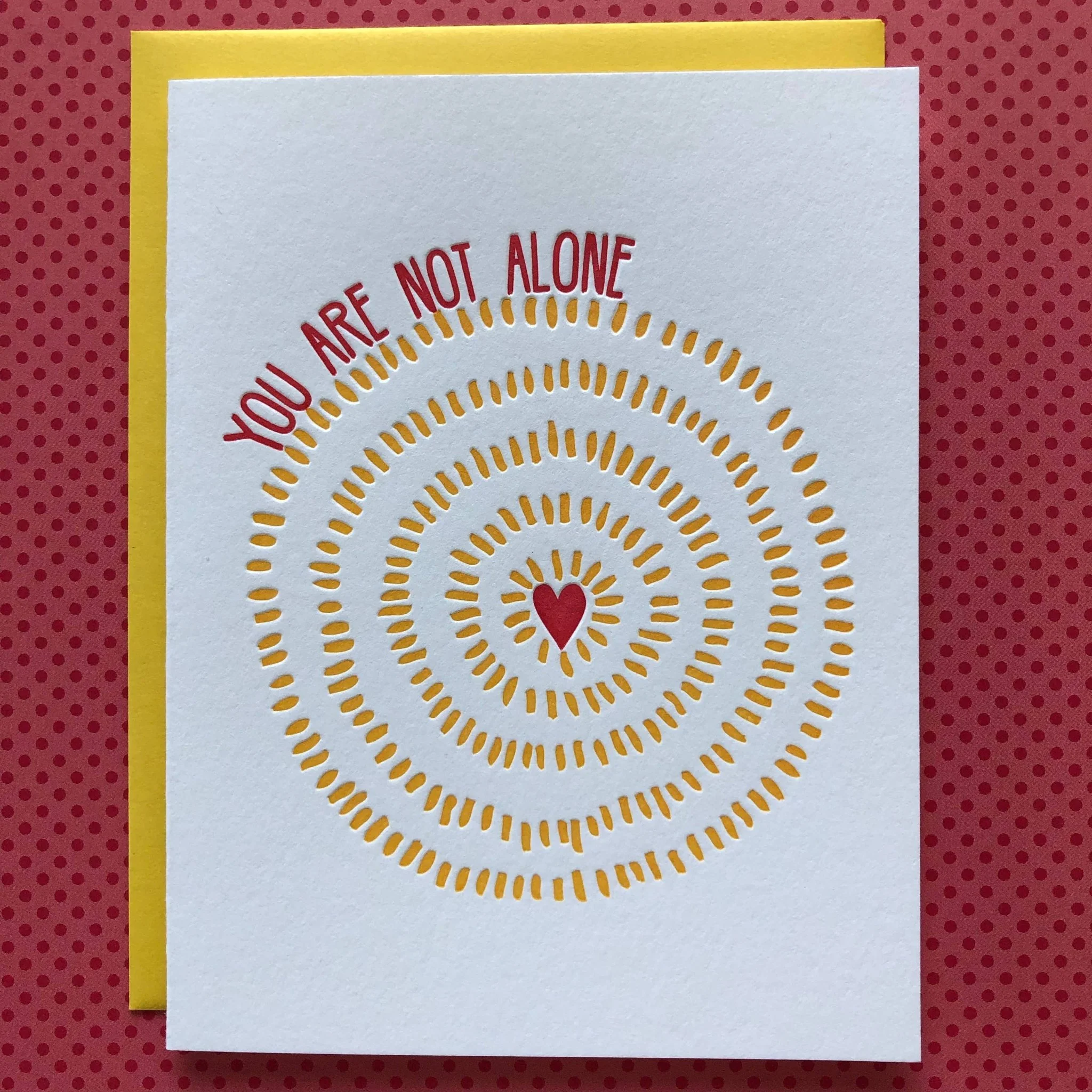 You are Not Alone - letterpress card - Image 3