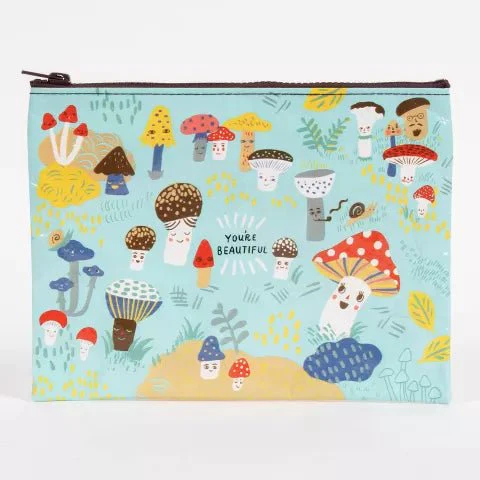 Zipper Pouch / Cute Lil Mushrooms